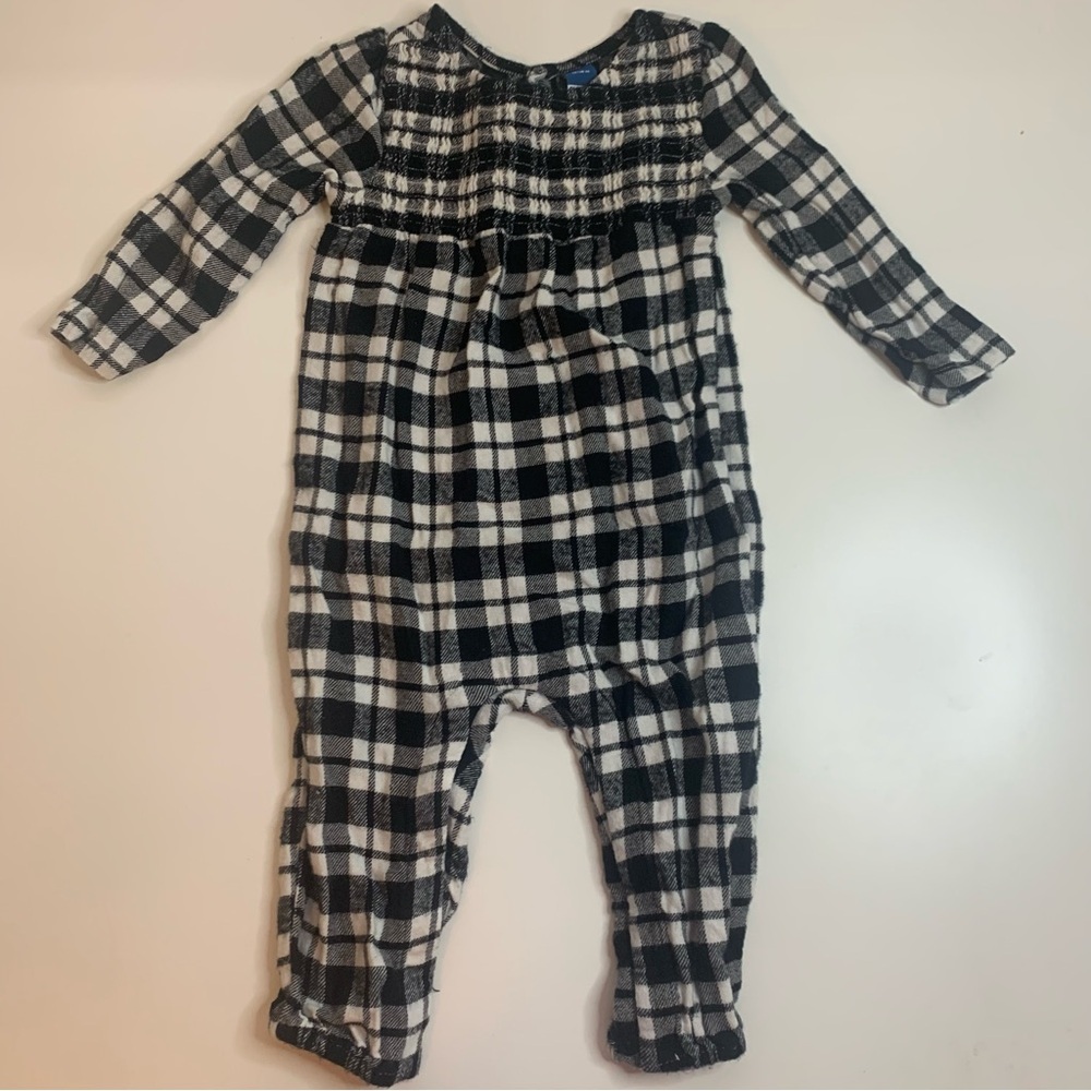 Old Navy Black and White Checkered Baby Romper